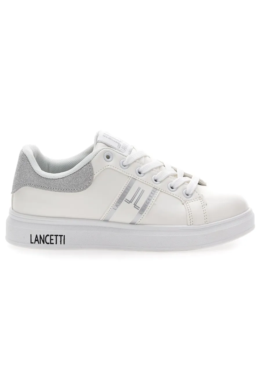 Sneakers Bianche e Argento 27-LANCETTI Discount