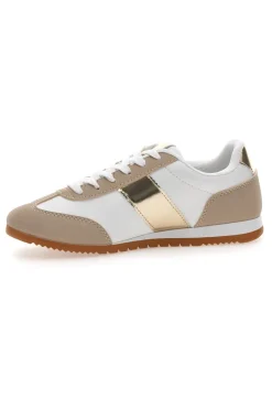 Sneakers Bianche e con Banda Laterale Oro 24250-TALEMI