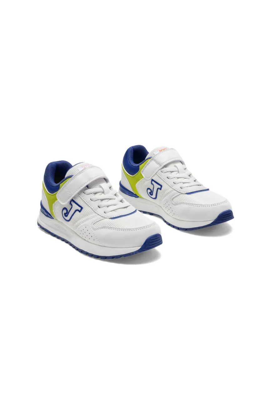 Sneakers bianche e blu con strappo Joma Tornado JR 2605