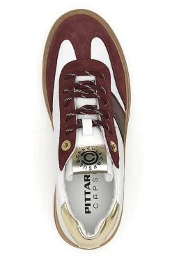 Sneakers bianche e bordeaux in pelle con dettagli oro Grace Made in Italy-PITTARELLO CAPSULE Hot
