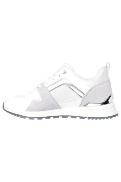 Sneakers bianche e grigie con Memory Foam Runway Posh Gal-SKECHERS