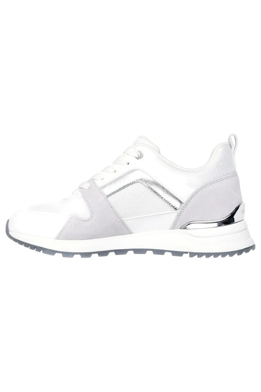 Sneakers bianche e grigie con Memory Foam Runway Posh Gal-SKECHERS