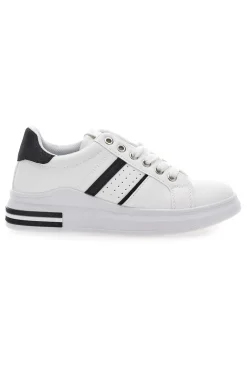 Sneakers bianche e nere con lacci BK2450-CAFE' COST
