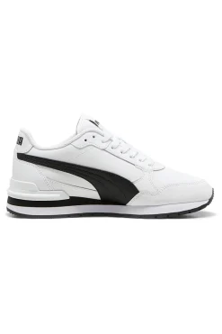 Sneakers Bianche e Nere con Tomaia in Pelle Puma ST Runner v4 L Jr