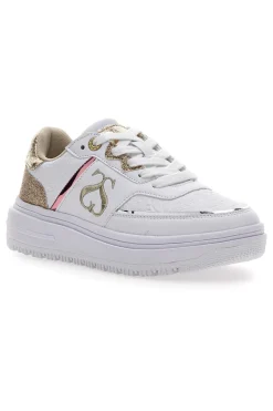 Sneakers Bianche e Oro Soprani City Pu Mirror Glitter-SOLO SOPRANI Hot