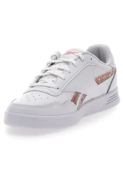Sneakers Bianche e Rosa Con Brillantini Court Advance-REEBOK Clearance