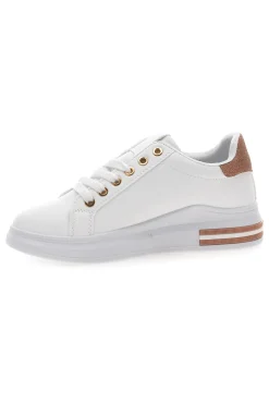 Sneakers bianche e rosa con lacci CAFE' COST BK2450-CAFÈ COST Sale