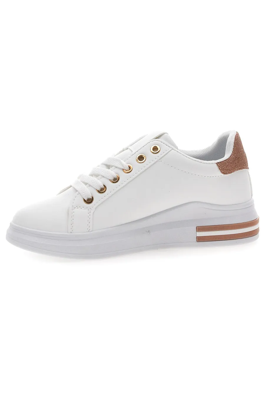 Sneakers bianche e rosa con lacci CAFE' COST BK2450-CAFÈ COST Sale