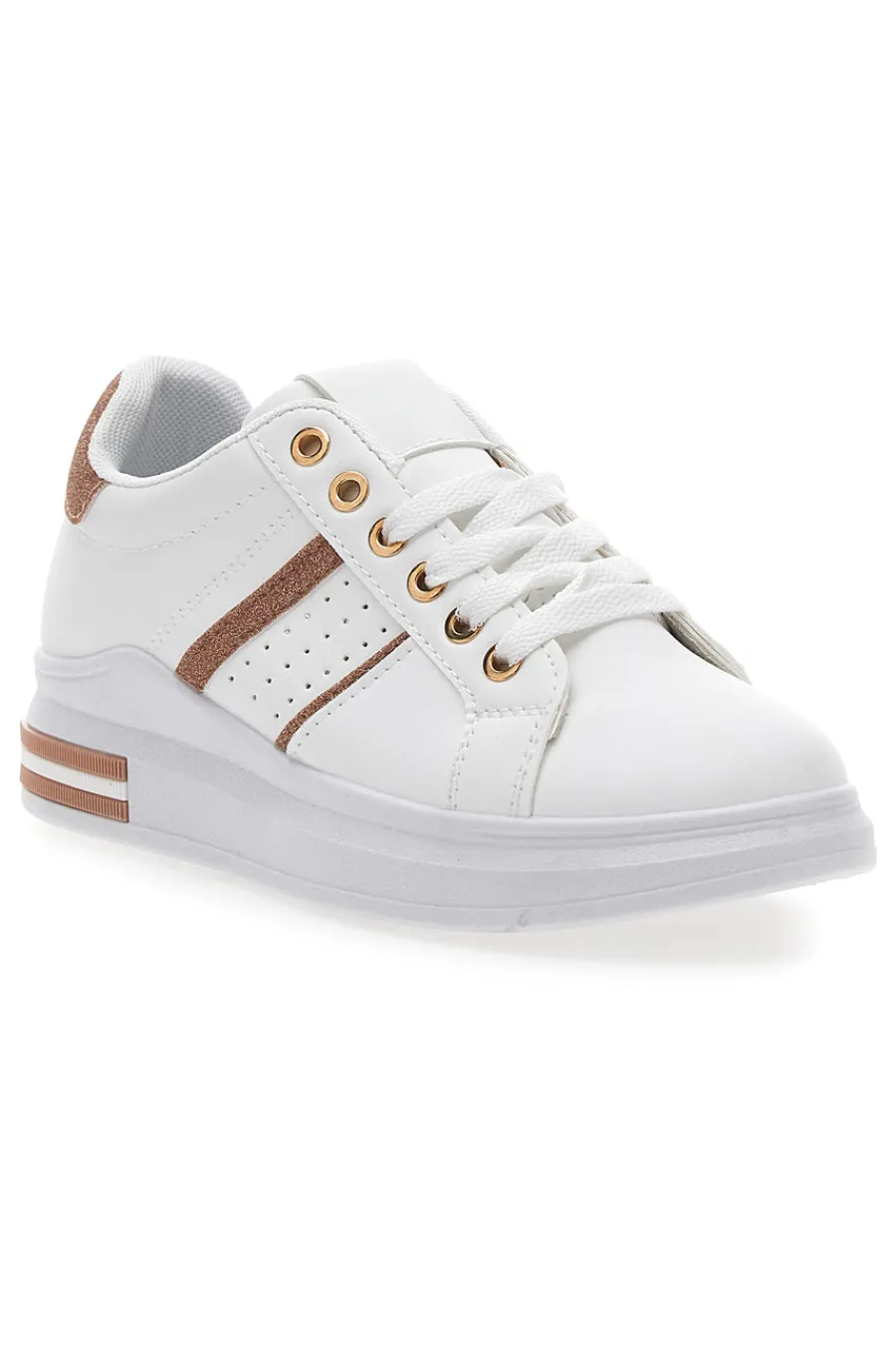 Sneakers bianche e rosa con lacci CAFE' COST BK2450-CAFÈ COST Sale