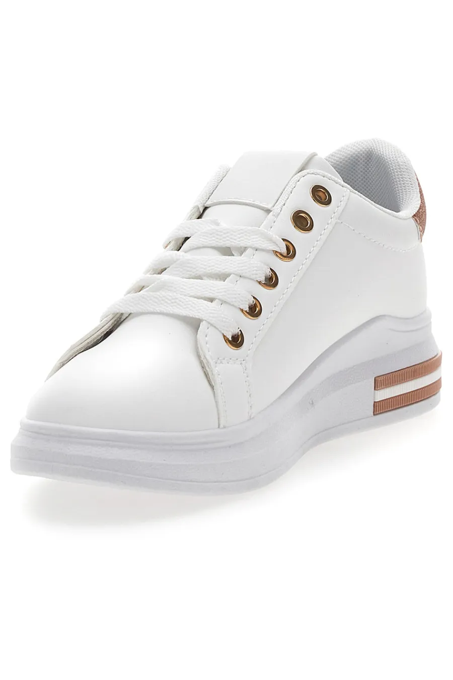 Sneakers bianche e rosa con lacci CAFE' COST BK2450-CAFÈ COST Sale