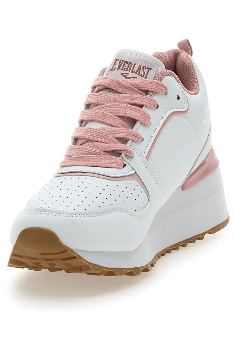 Sneakers Bianche e Rosa Con Platform Ev129-EVERLAST