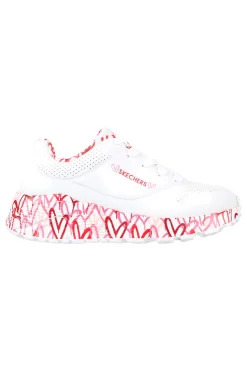Sneakers Bianche e Rosa Street Uno Lite -B Lovely Luv-SKECHERS