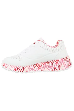 Sneakers Bianche e Rosa Street Uno Lite -B Lovely Luv-SKECHERS
