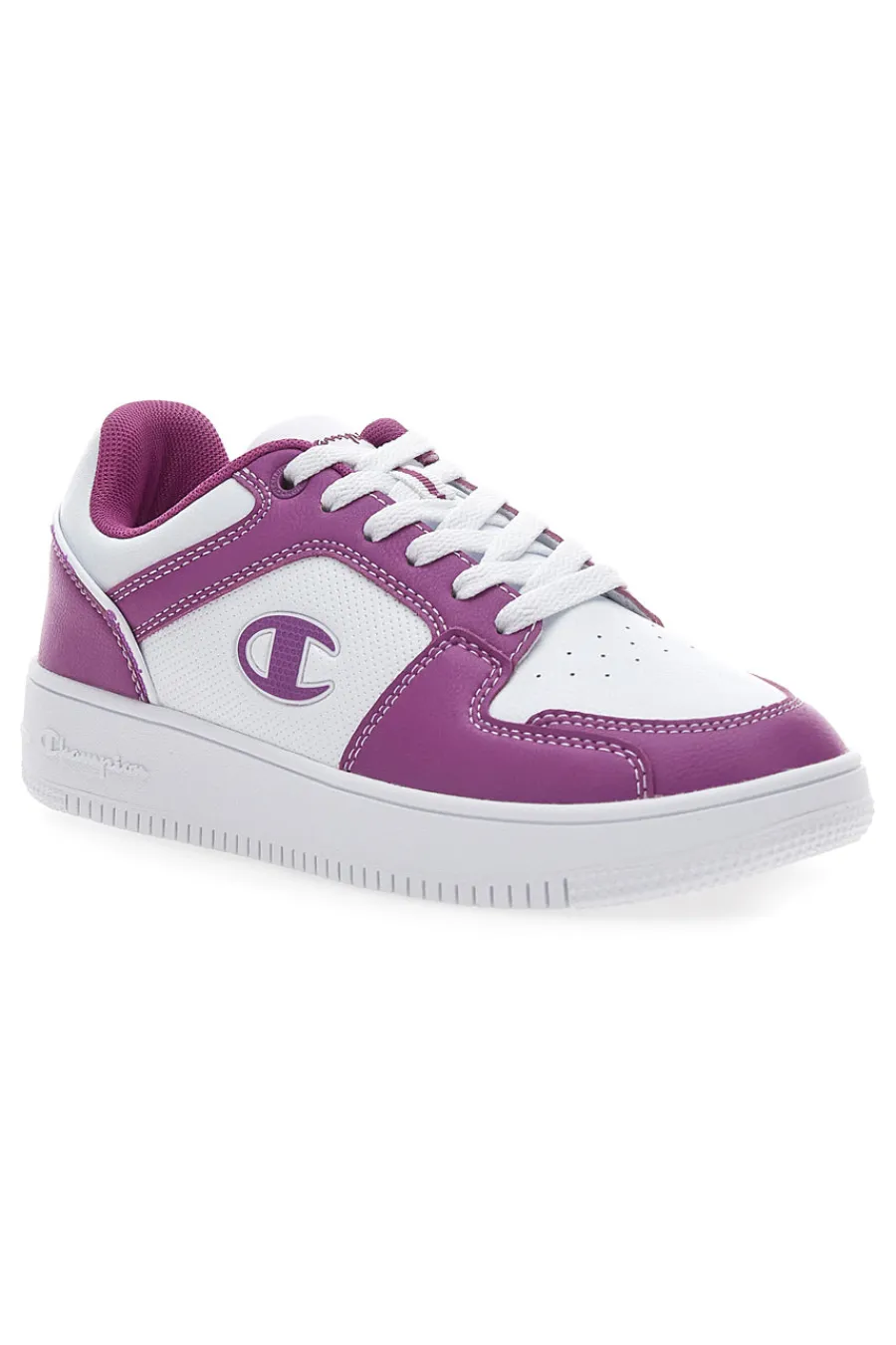 Sneakers Bianche e Viola Con Logo Laterale RD18 2 LOW-CHAMPION Sale