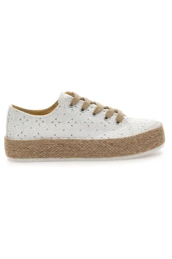 Sneakers bianche in crochet con suola in corda E126-ENERGY Discount