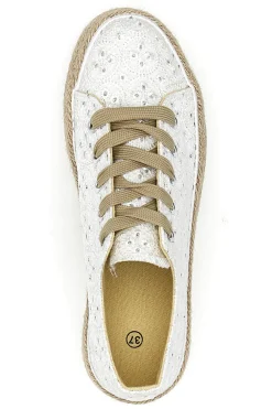 Sneakers bianche in crochet con suola in corda E126-ENERGY Discount