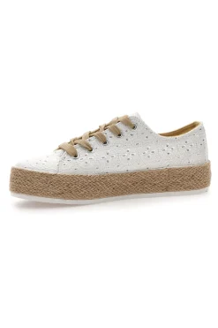 Sneakers bianche in crochet con suola in corda E126-ENERGY Discount