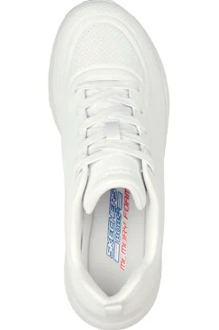 Sneakers bianche in duraleather con soletta memory foam BOBS Buno How Sweet-SKECHERS Sale