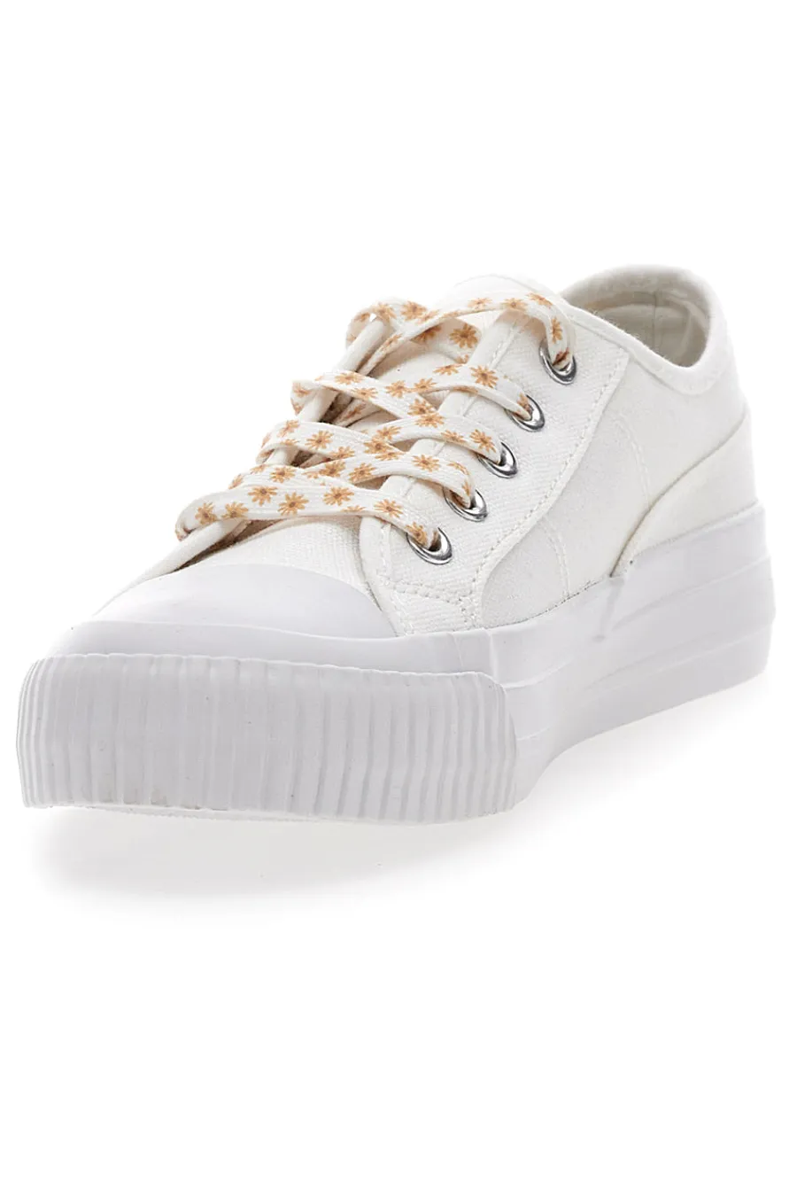 Sneakers Bianche in Tela con Lacci Colorati Me & Me 1878-ME u0026 ME Clearance