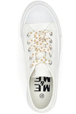 Sneakers Bianche in Tela con Lacci Colorati Me & Me 1878-ME u0026 ME Clearance