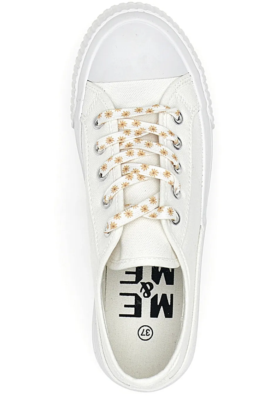 Sneakers Bianche in Tela con Lacci Colorati Me & Me 1878-ME u0026 ME Clearance