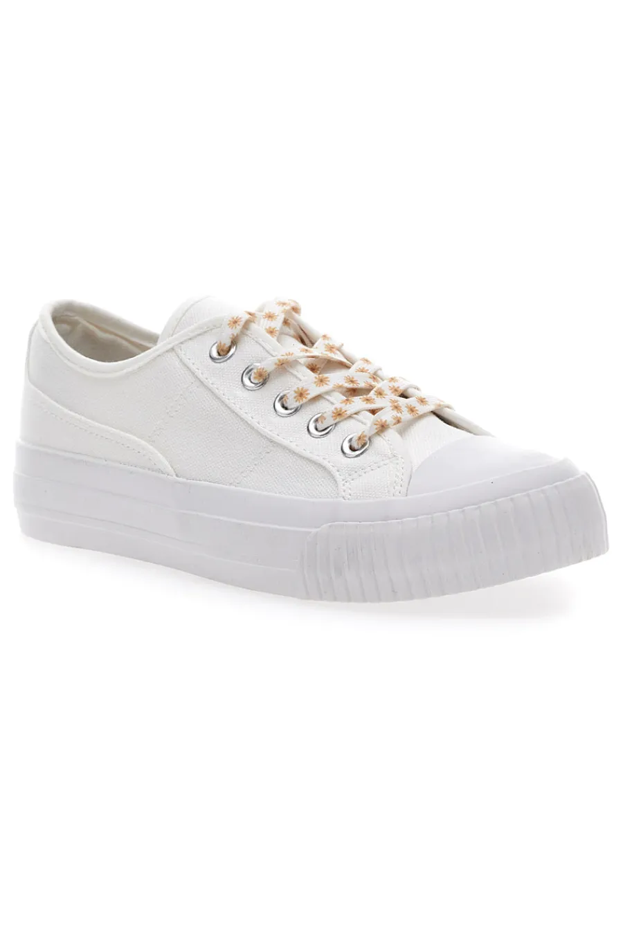 Sneakers Bianche in Tela con Lacci Colorati Me & Me 1878-ME u0026 ME Clearance
