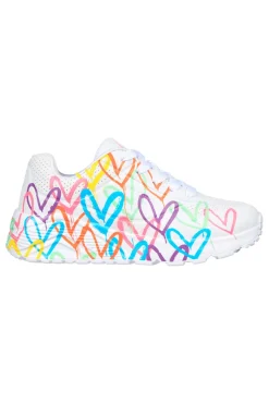 Sneakers bianche multicolor con cuori UNO Lite Spread the Love-SKECHERS Hot
