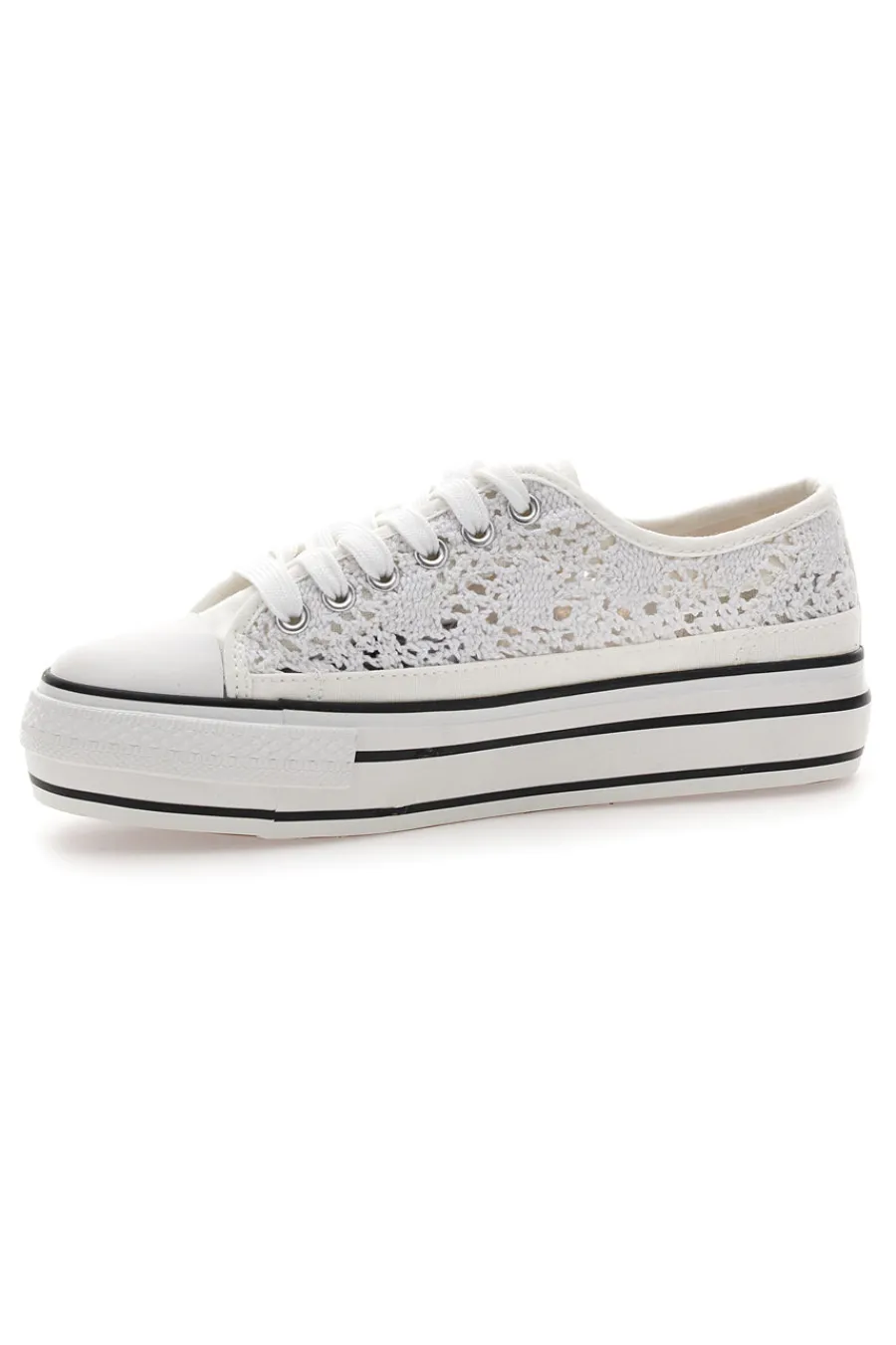 Sneakers bianche platform con dettagli a contrasto E108-ENERGY Sale