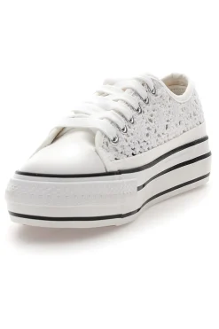 Sneakers bianche platform con dettagli a contrasto E108-ENERGY Sale