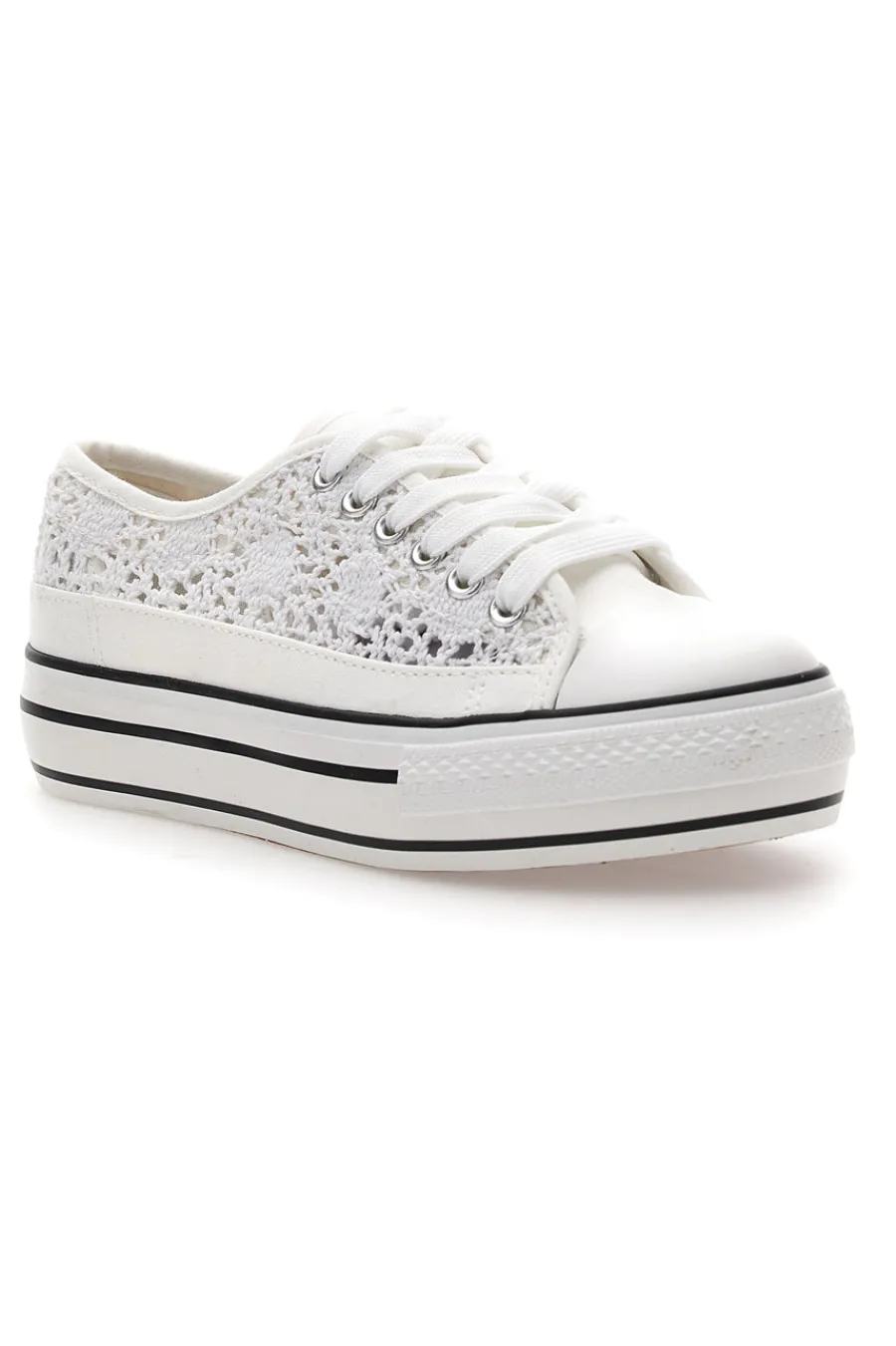 Sneakers bianche platform con dettagli a contrasto E108-ENERGY Sale