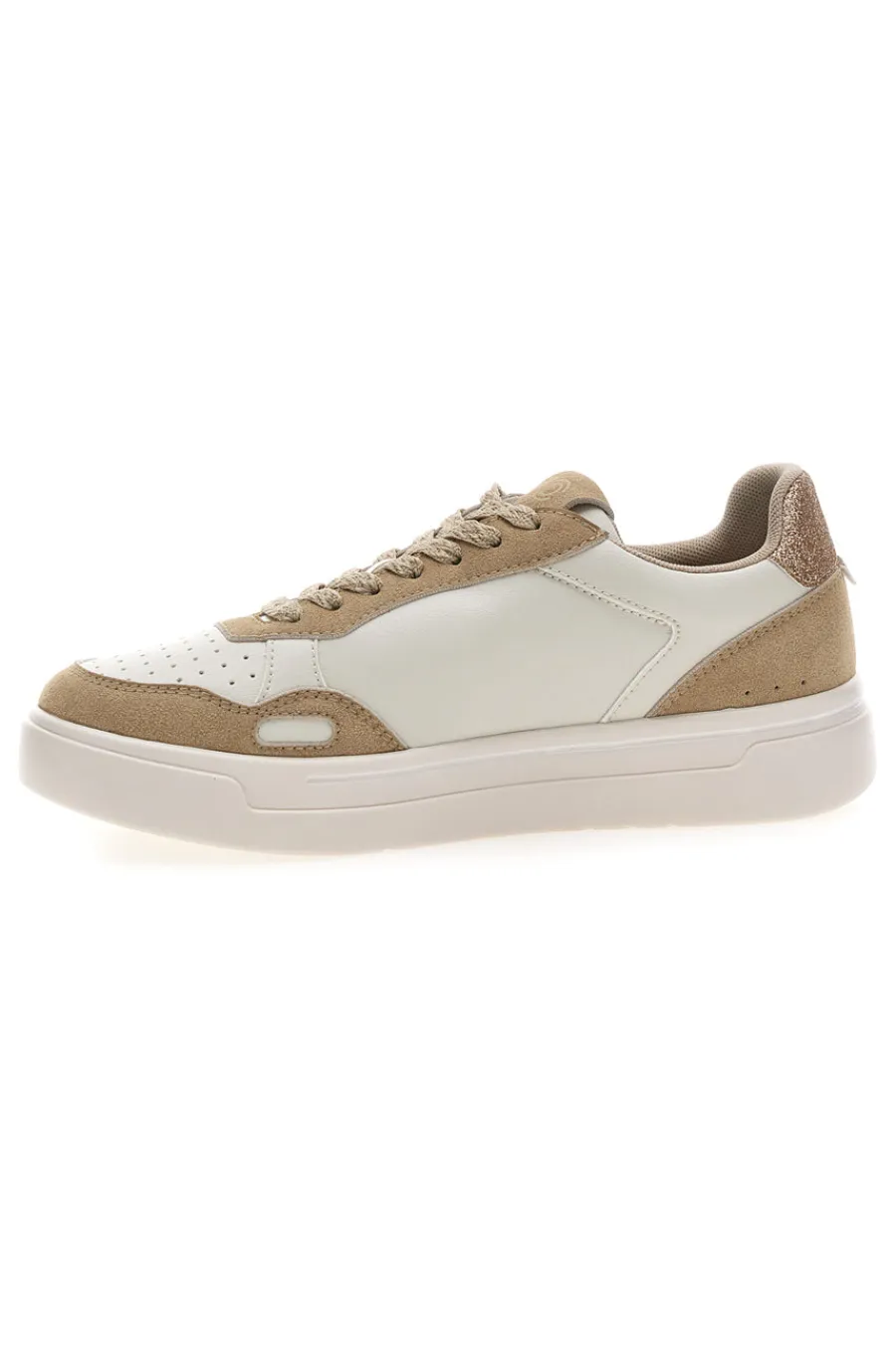 Sneakers Bianco e Beige platform in pelle Casey-PITTARELLO CAPSULE