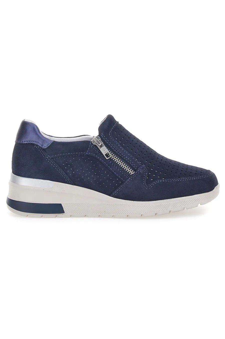 Sneakers Blu Con Zip 19832-MIO TEMPO Outlet