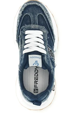 Sneakers blu denim inserti sfrangiati suoletta estraibile S2617FY7694-FREDDY Outlet