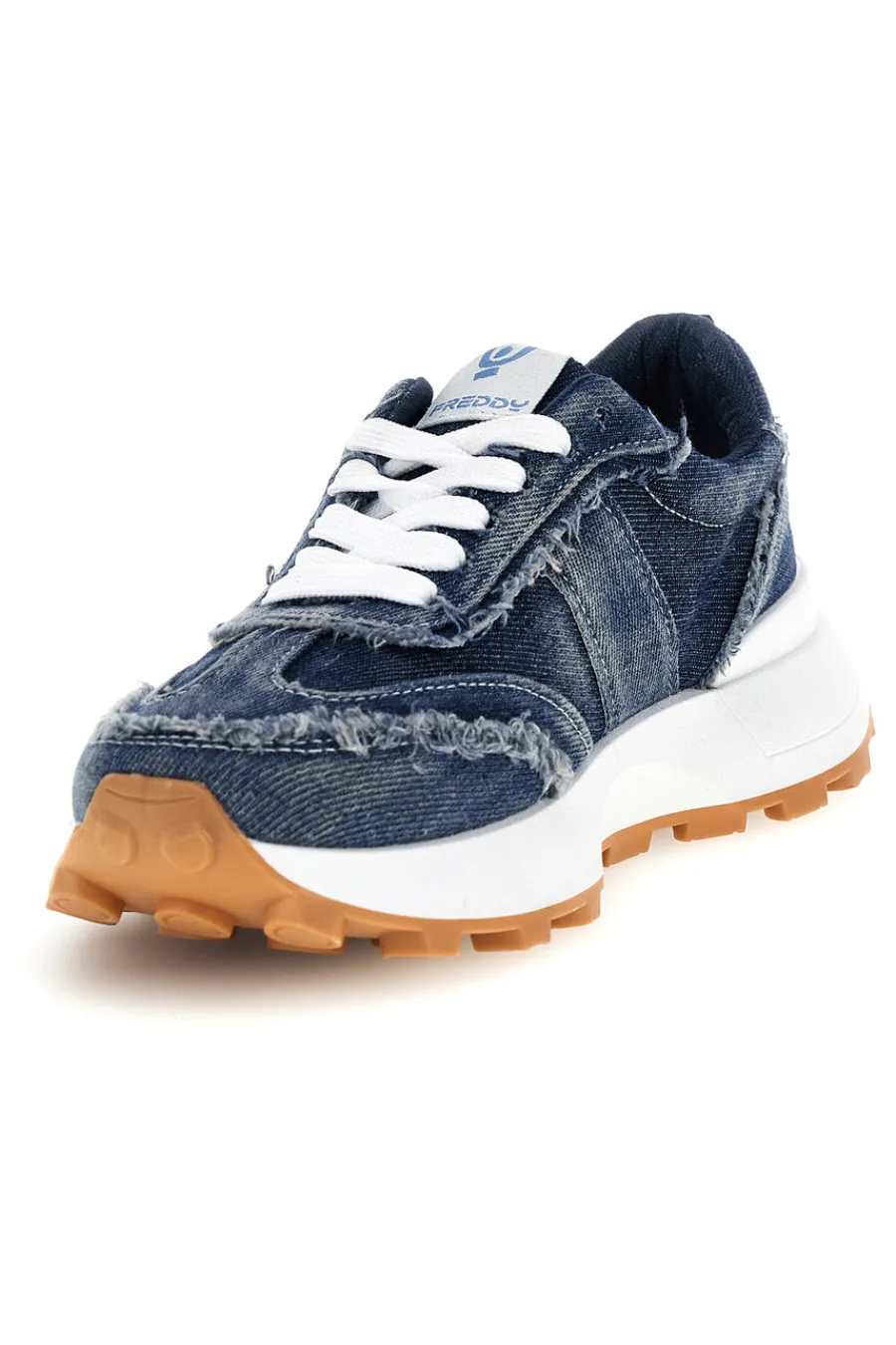 Sneakers blu denim inserti sfrangiati suoletta estraibile S2617FY7694-FREDDY Outlet