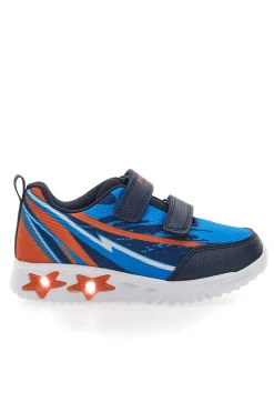 Sneakers Blu e Arancioni con Velcro e Luci PITT KIDS K21900
