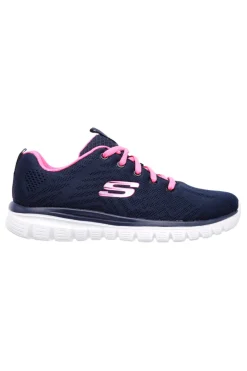 Sneakers blu in mesh con Memory Foam Graceful Get Connected-SKECHERS