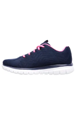 Sneakers blu in mesh con Memory Foam Graceful Get Connected-SKECHERS