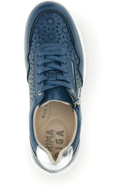 Sneakers blu traforate con arch support in vera pelle 182082-PRIMA RIGA Best