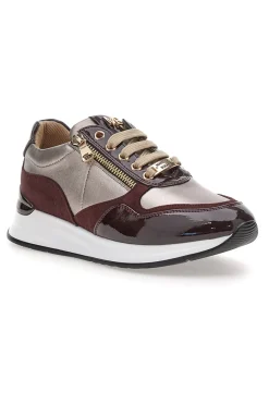 Sneakers bordeaux e beige con zip e dettagli verniciati 51742C1149-MARIELLA BURANI Sale