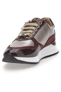 Sneakers bordeaux e beige con zip e dettagli verniciati 51742C1149-MARIELLA BURANI Sale