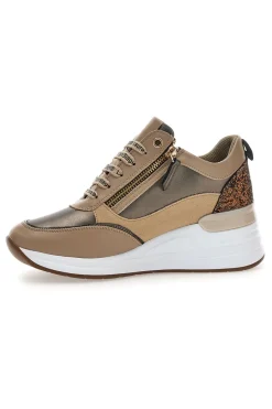 Sneakers bronzo con zip decorativa L97619517-LAURA BIAGIOTTI New