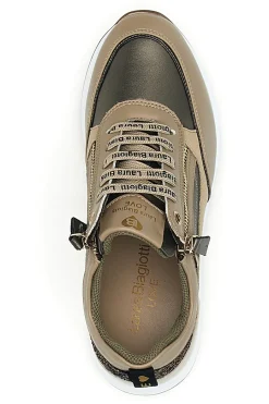 Sneakers bronzo con zip decorativa L97619517-LAURA BIAGIOTTI New