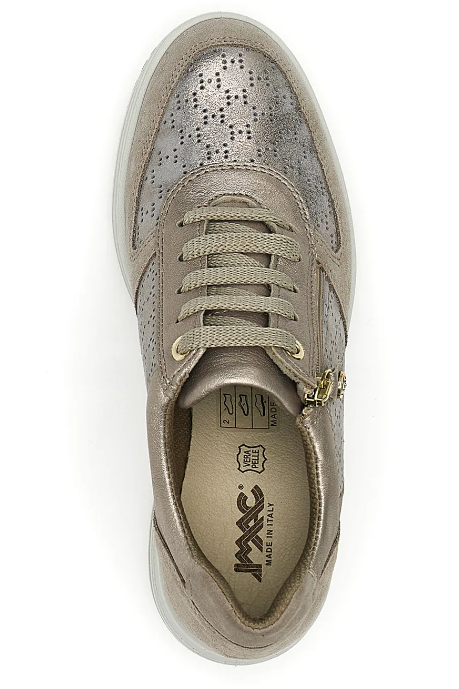 Sneakers Bronzo In Pelle Con Zeppa 555740-IMAC Outlet