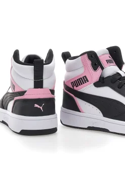Sneakers con Lacci Bianche e Nere Rebound V6-PUMA New