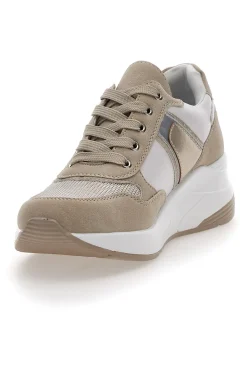 Sneakers con Zeppa Beige 20205-MIO TEMPO Outlet