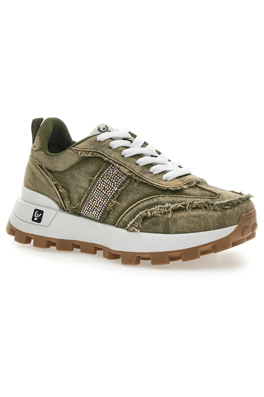 Sneakers Effetto Jeans Verdi FY7604-FREDDY New