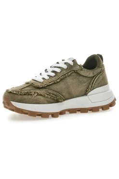 Sneakers Effetto Jeans Verdi FY7604-FREDDY New