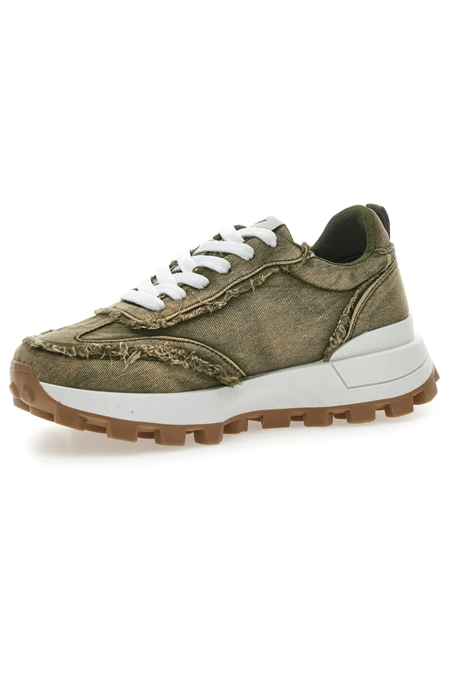Sneakers Effetto Jeans Verdi FY7604-FREDDY New