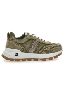 Sneakers Effetto Jeans Verdi FY7604-FREDDY New