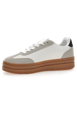 Sneakers Flatform Bianche con Dettagli Nerti Cafè Cost BKTZ3003-CAFE' COST Online